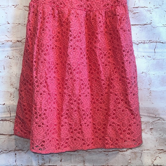 The Limited Dress Womens 2 Pink Sleeveless Floral Lace Fit Flare Knee Length - Picture 3 of 10